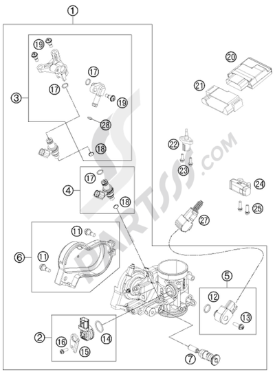 KTM 450 EXC SIX-DAYS 2013 EU THROTTLE BODY