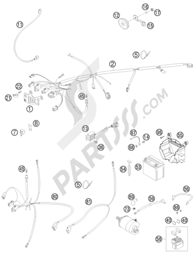 KTM 450 EXC SIX-DAYS 2013 EU WIRING HARNESS