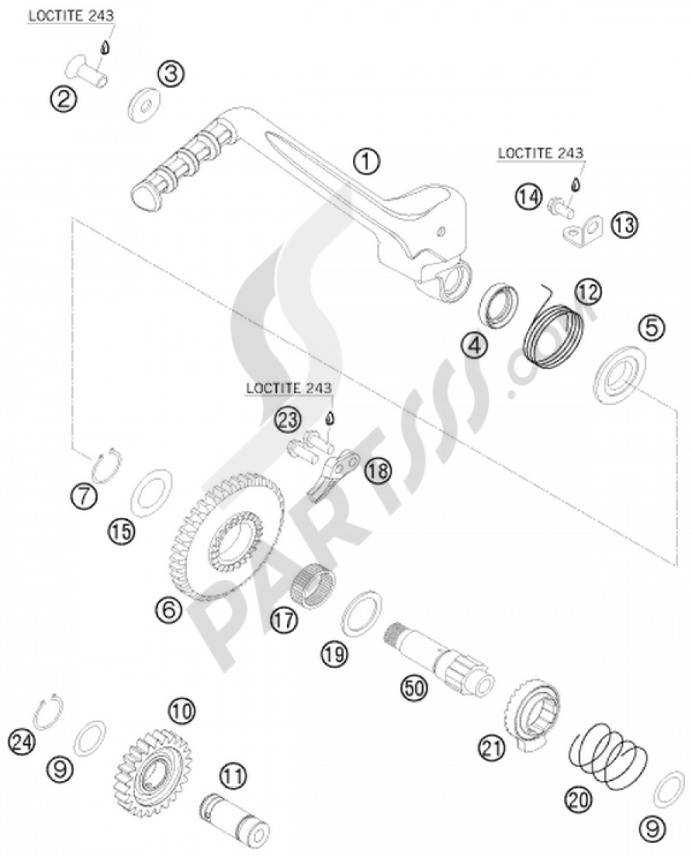 KICK STARTER KTM 450 EXC SIX-DAYS 2013 EU