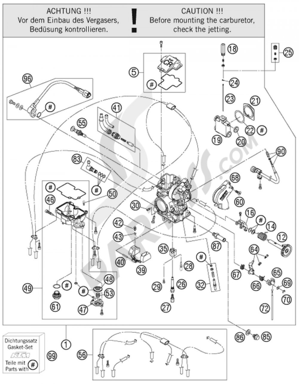 CARBURETOR KTM 450 EXC SIX-DAYS 2010 EU