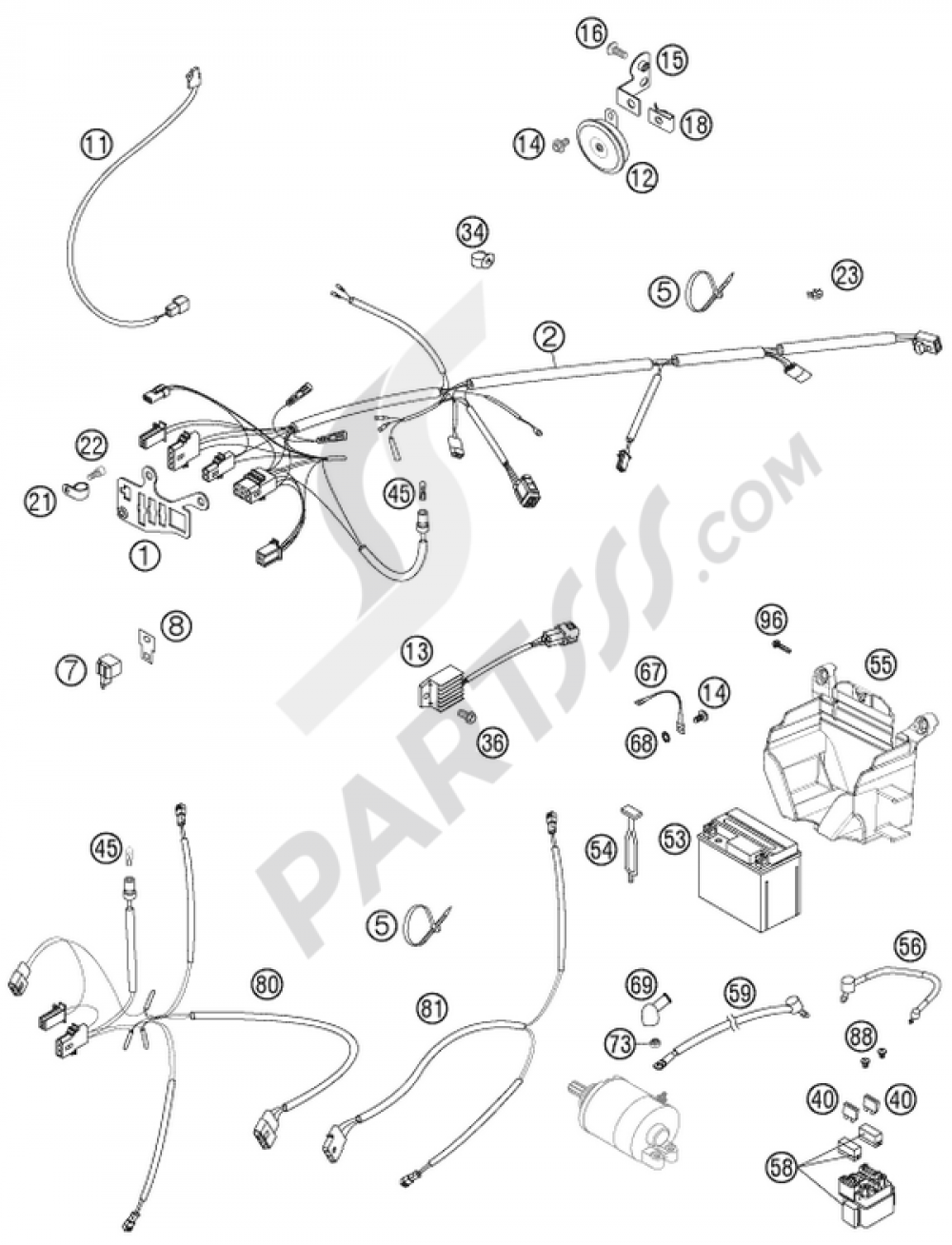 WIRING HARNESS KTM 250 EXC-F CHAMPION EDIT. 2010 EU