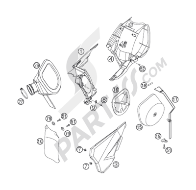 KTM 250 EXC-F 2007 EU AIR FILTER BOX