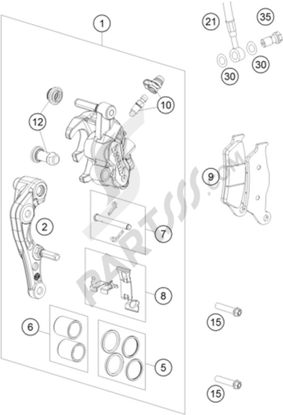 KTM 250 EXC-F 2014 EU. 分解図 純正部品をオンライン購入