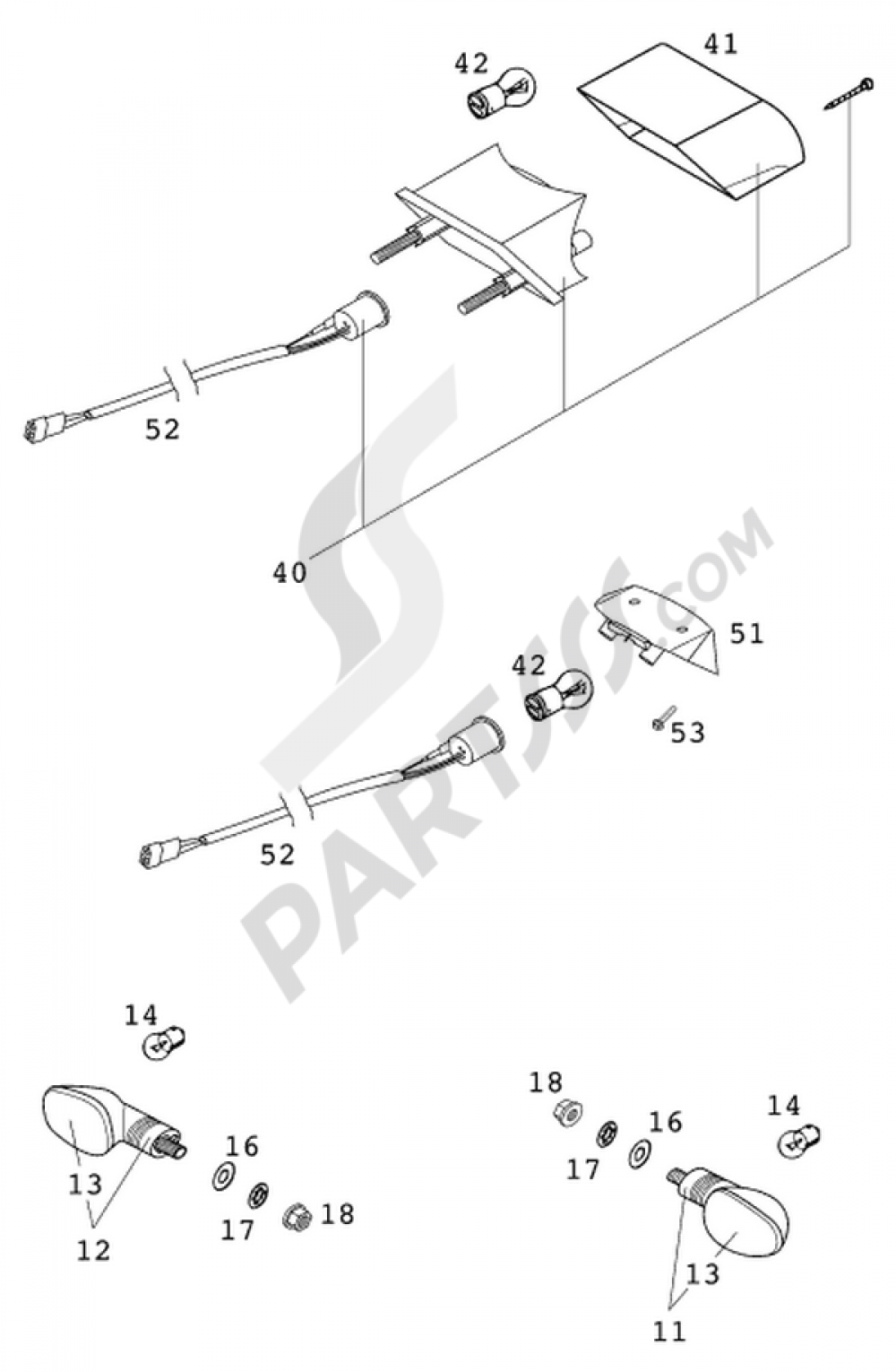 MASKE,BLINKER,RUCKLICHT    /u002720 KTM 125 EXC 2001 EU