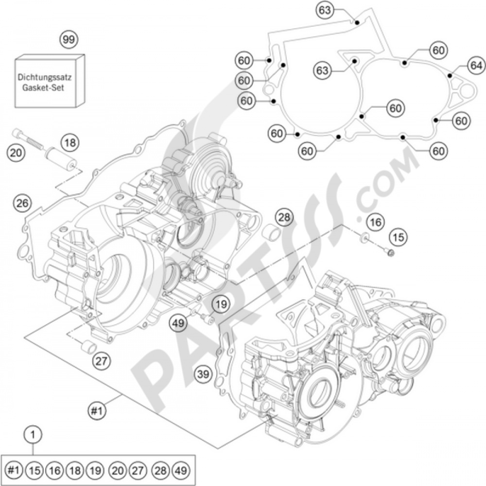 ENGINE CASE KTM 300 EXC 2016 EU