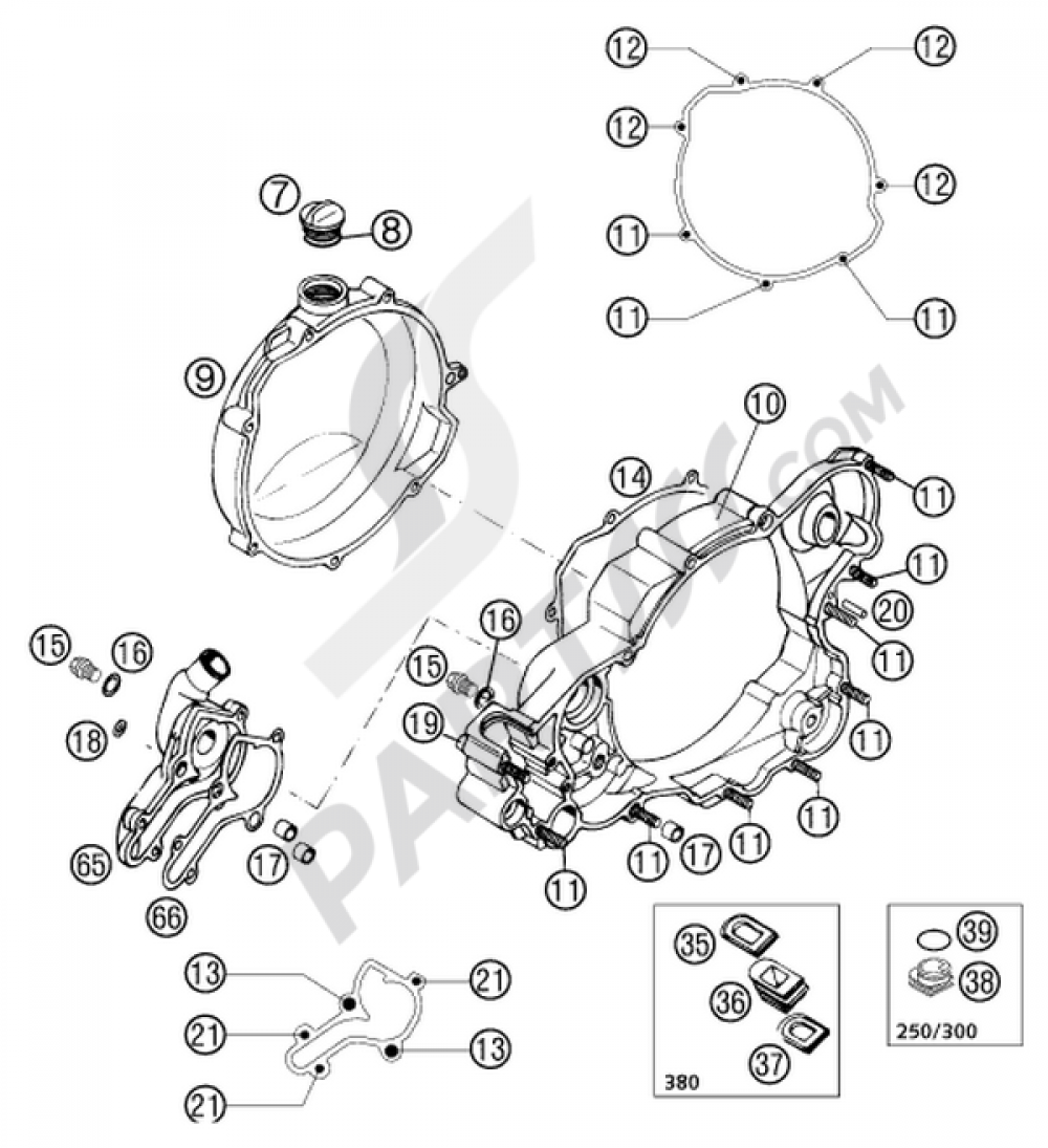 CLUTCH COVER 250/300/380 KTM 300 EXC 2002 EU