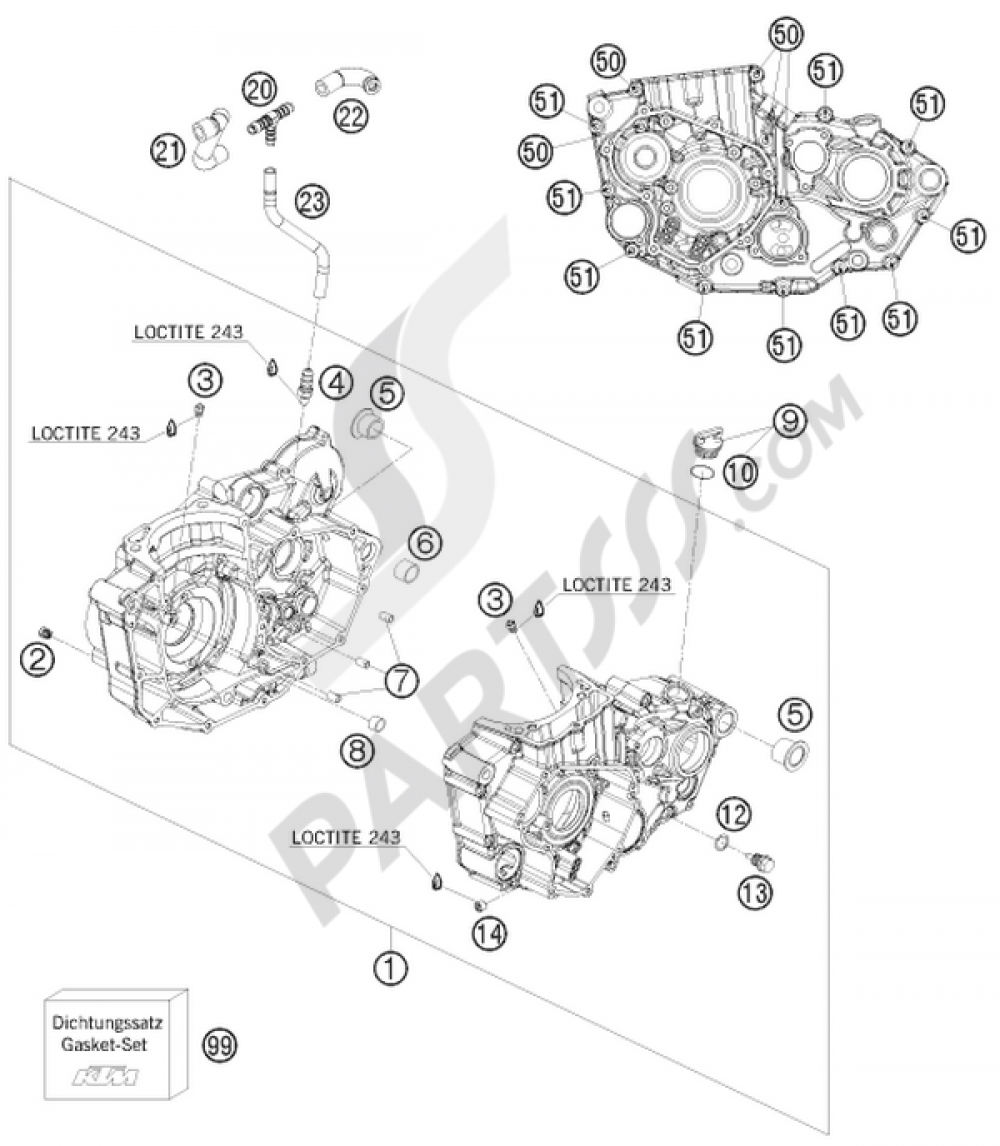 ENGINE CASE KTM 530 EXC 2010 EU