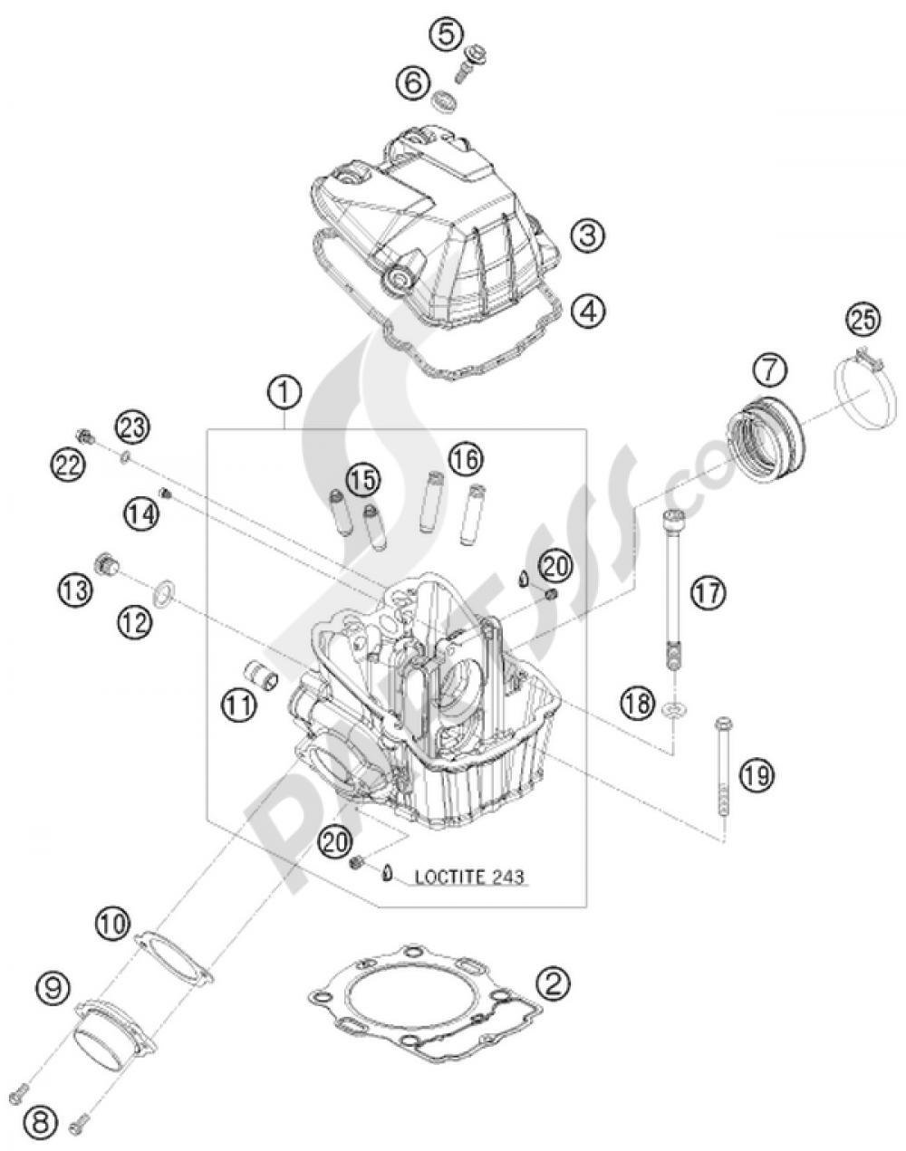 CYLINDER HEAD KTM 530 EXC-R SIX-DAYS 2008 EU