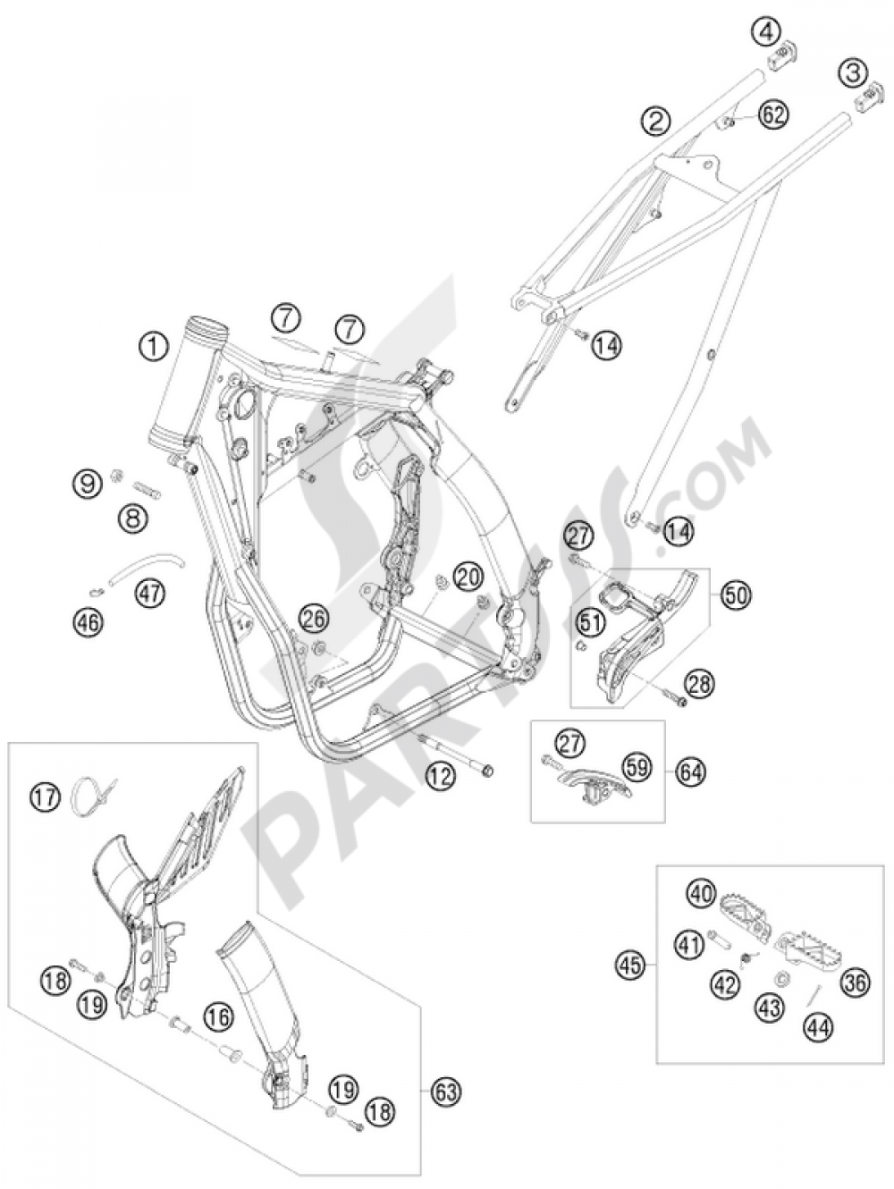 FRAME KTM 530 EXC-R SIX-DAYS 2008 EU - Main Image