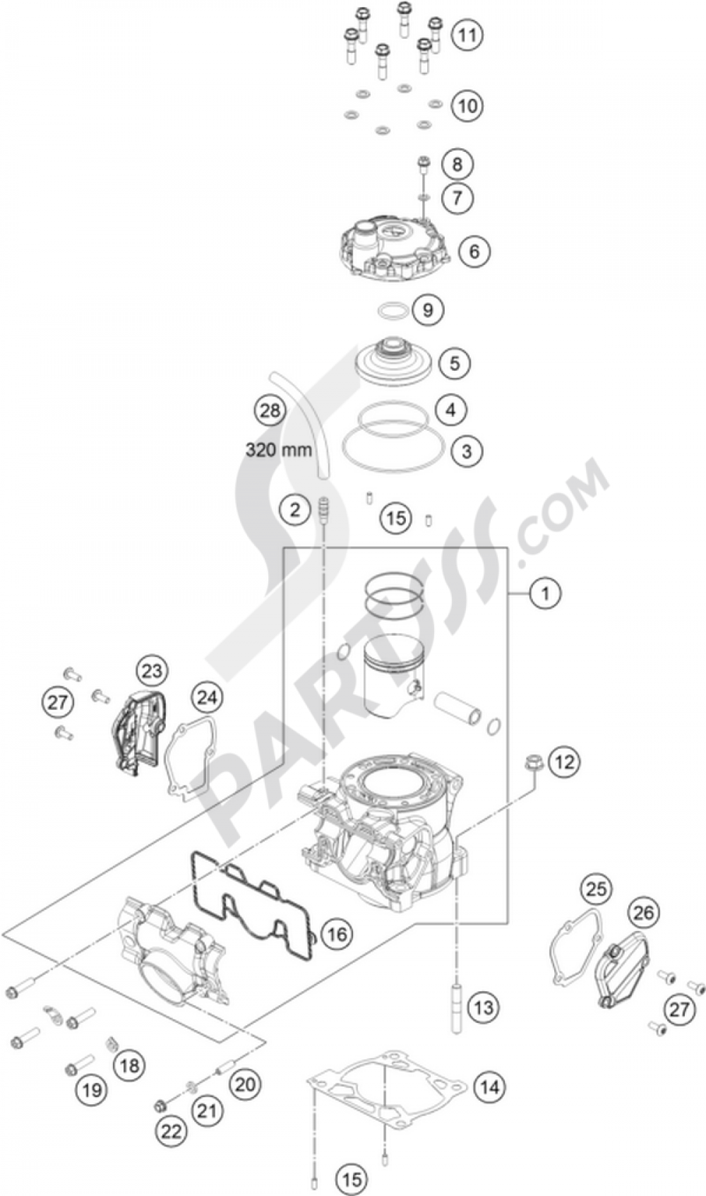 CYLINDER, CYLINDER HEAD KTM 150 SX 2009 US