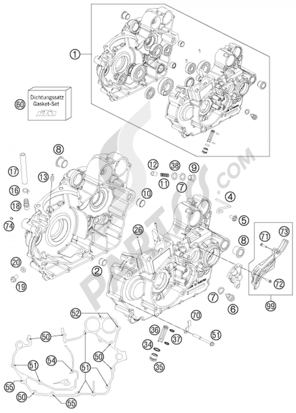 ENGINE CASE KTM 525 XC ATV 2010 EU