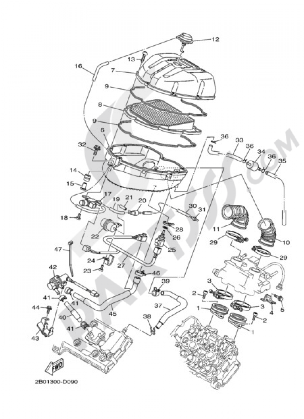 吸気 Yamaha TDM 900 ABS 2009