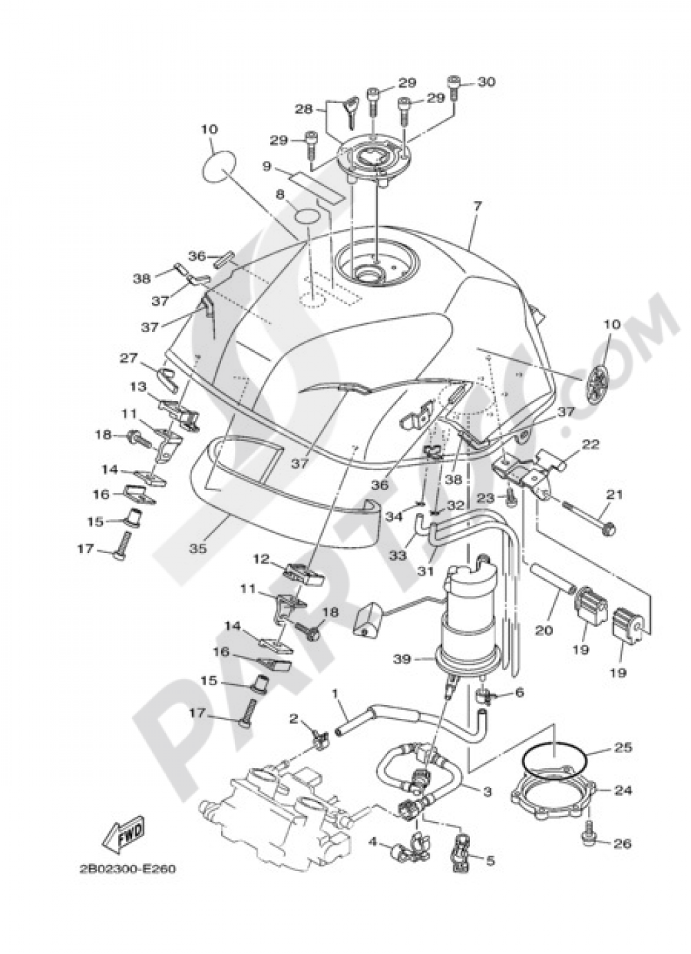 FUEL TANK Yamaha TDM 900 ABS 2009