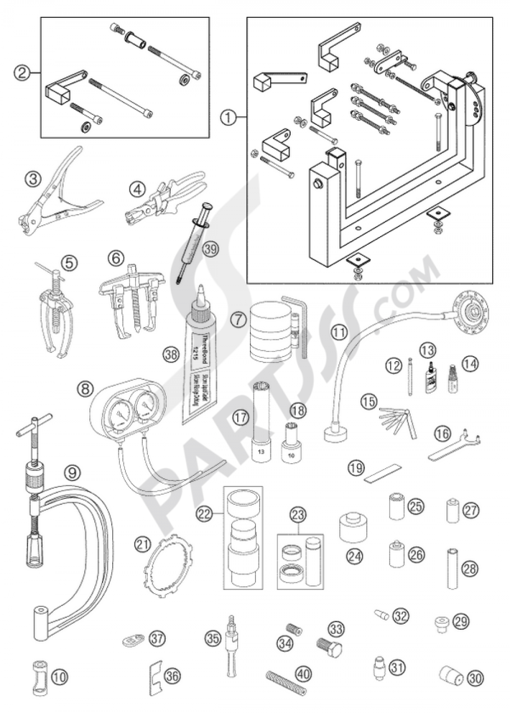 SPECIAL TOOLS ENGINE LC8 KTM 950 ADVENTURE SILVER 2003 EU