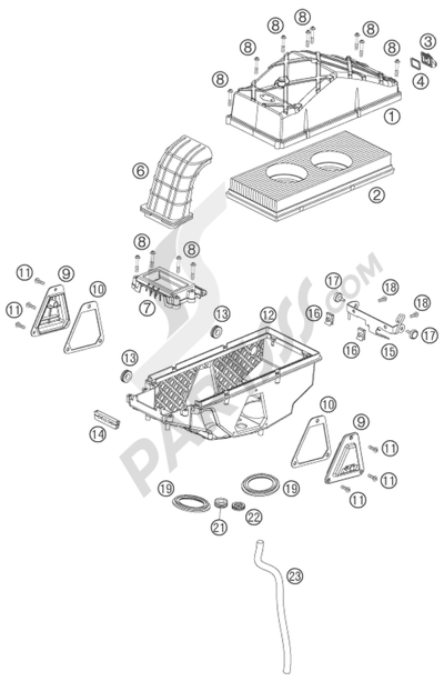 KTM 950 ADVENTURE ORANGE LOW 2004 EU AIR FILTER BOX LC8