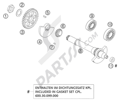 KTM 950 ADVENTURE ORANGE LOW 2004 EU BALANCER SHAFT LC8