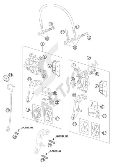 KTM 950 ADVENTURE ORANGE LOW 2004 EU BRAKE CALIPER FRONT LC8