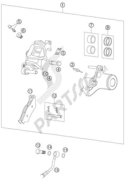 KTM 950 ADVENTURE ORANGE LOW 2004 EU BRAKE CALIPER REAR LC8