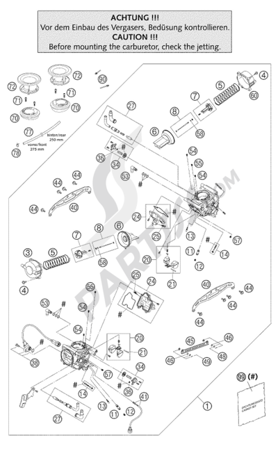 KTM 950 ADVENTURE ORANGE LOW 2004 EU CARBURETOR LC8