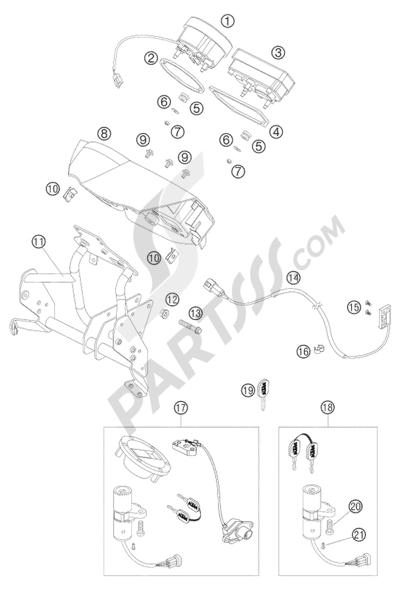 KTM 950 ADVENTURE ORANGE LOW 2004 EU COCKPIT CARRIER, SPEEDOMETER