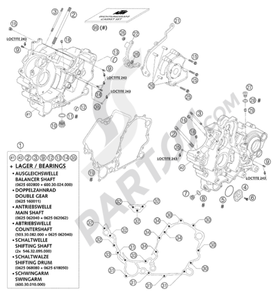 KTM 950 ADVENTURE ORANGE LOW 2004 EU ENGINE CASE LC8