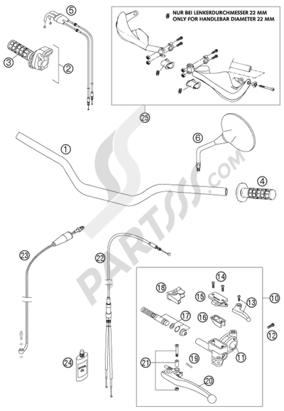KTM 950 ADVENTURE ORANGE LOW 2004 EU HANDLEBAR, INSTRUMENTS LC8