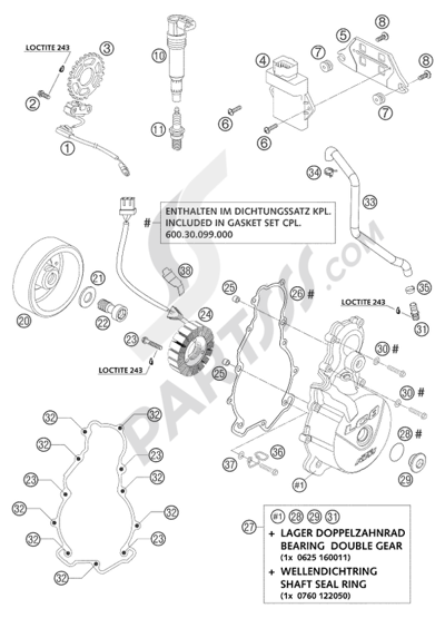 KTM 950 ADVENTURE ORANGE LOW 2004 EU IGNITION SYSTEM LC8