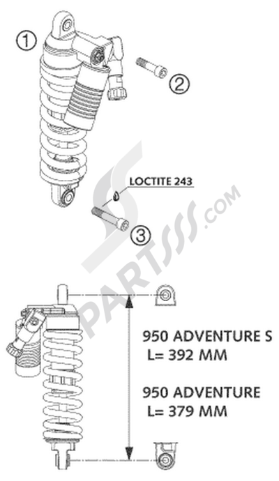 KTM 950 ADVENTURE ORANGE LOW 2004 EU SHOCK ABSORBER WP LC8