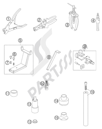 KTM 950 ADVENTURE ORANGE LOW 2004 EU SPECIAL TOOLS CHASSIS