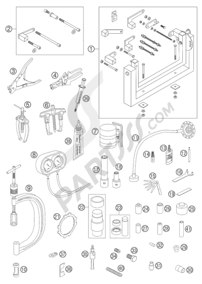 KTM 950 ADVENTURE ORANGE LOW 2004 EU SPECIAL TOOLS ENGINE LC8