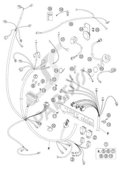 KTM 950 ADVENTURE ORANGE LOW 2004 EU WIRING HARNESS LC8