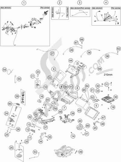FRONT FORK DISASSEMBLED KTM 1190 ADVENTURE ABS ORANGE 2016 EU
