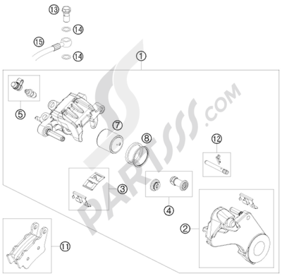KTM 690 ENDURO 2009 EU BRAKE CALIPER REAR