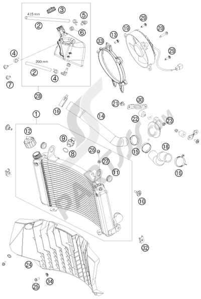 KTM 690 ENDURO 2009 EU COOLING SYSTEM