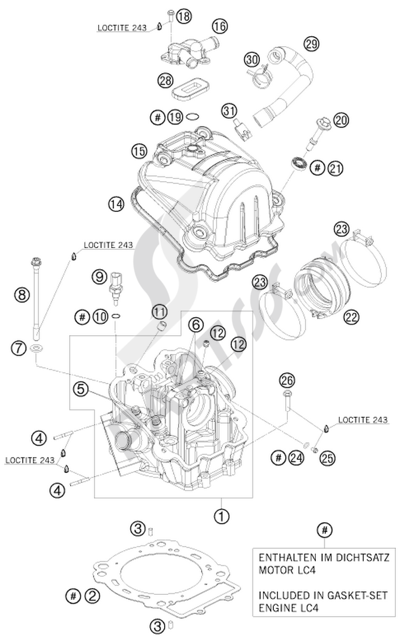 KTM 690 ENDURO 2009 EU シリンダーヘッド