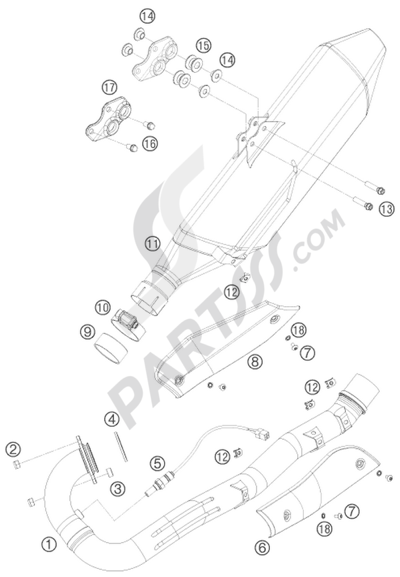 KTM 690 ENDURO 2009 EU EXHAUST SYSTEM