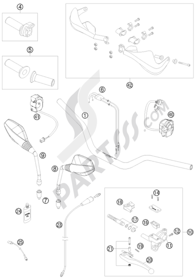 KTM 690 ENDURO 2009 EU HANDLEBAR, CONTROLS