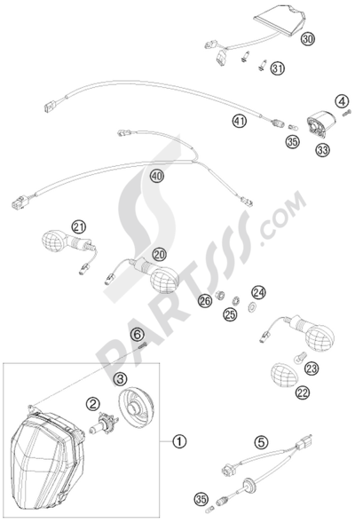 KTM 690 ENDURO 2009 EU LIGHTING SYSTEM
