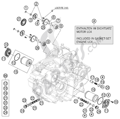 KTM 690 ENDURO 2009 EU LUBRICATING SYSTEM