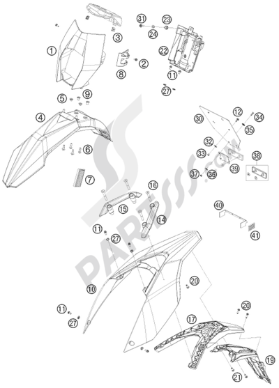 KTM 690 ENDURO 2009 EU MASK, FENDERS
