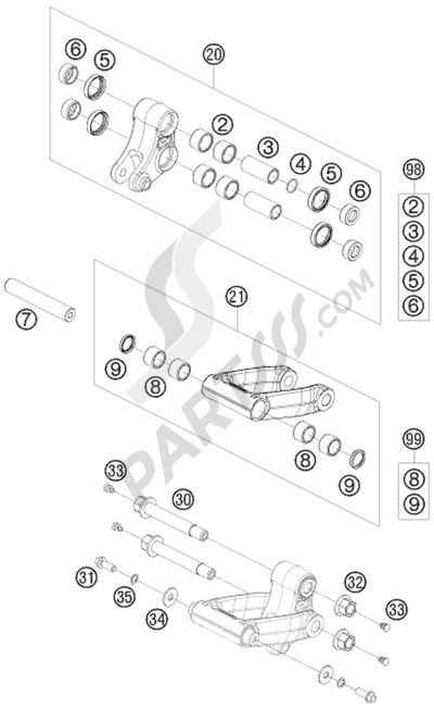 KTM 690 ENDURO 2009 EU PRO LEVER LINKING
