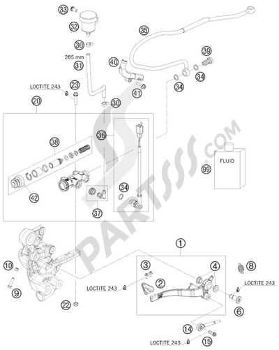 KTM 690 ENDURO 2009 EU REAR BRAKE CONTROL
