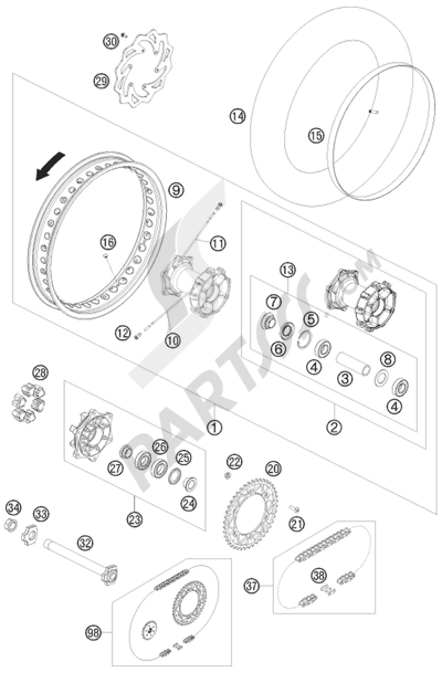 KTM 690 ENDURO 2009 EU リアホイール