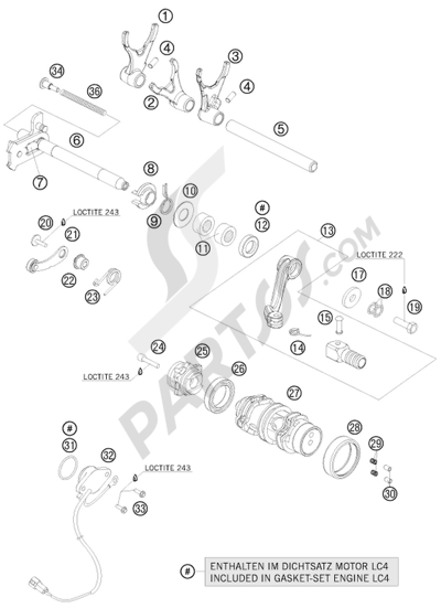 KTM 690 ENDURO 2009 EU SHIFTING MECHANISM