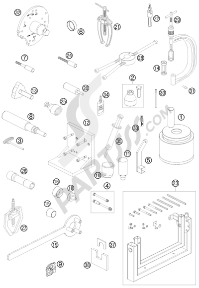 KTM 690 ENDURO 2009 EU SPECIAL TOOLS