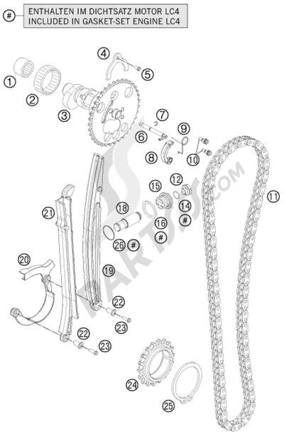 KTM 690 ENDURO 2009 EU TIMING DRIVE