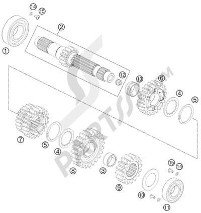 KTM 690 ENDURO 2009 EU TRANSMISSION I - MAIN SHAFT