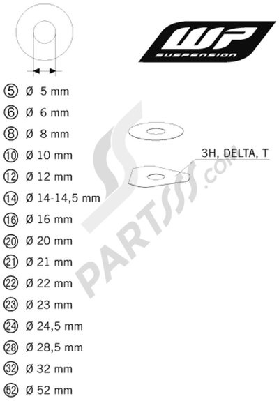 KTM 690 ENDURO 2009 EU WP SHIMS FOR SETTING