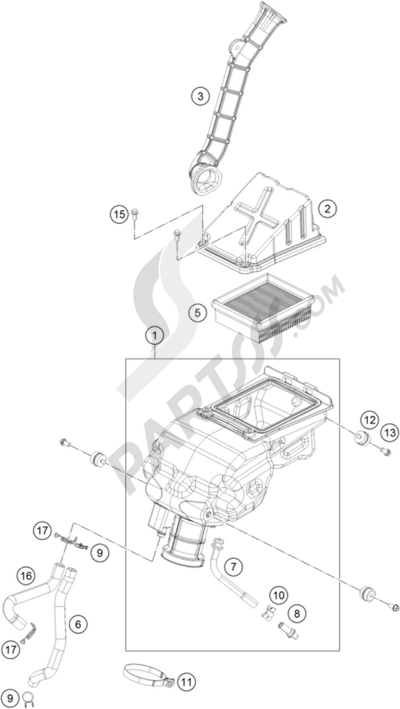 KTM 250 DUKE BL. ABS B.D. 2015 EU AIR FILTER