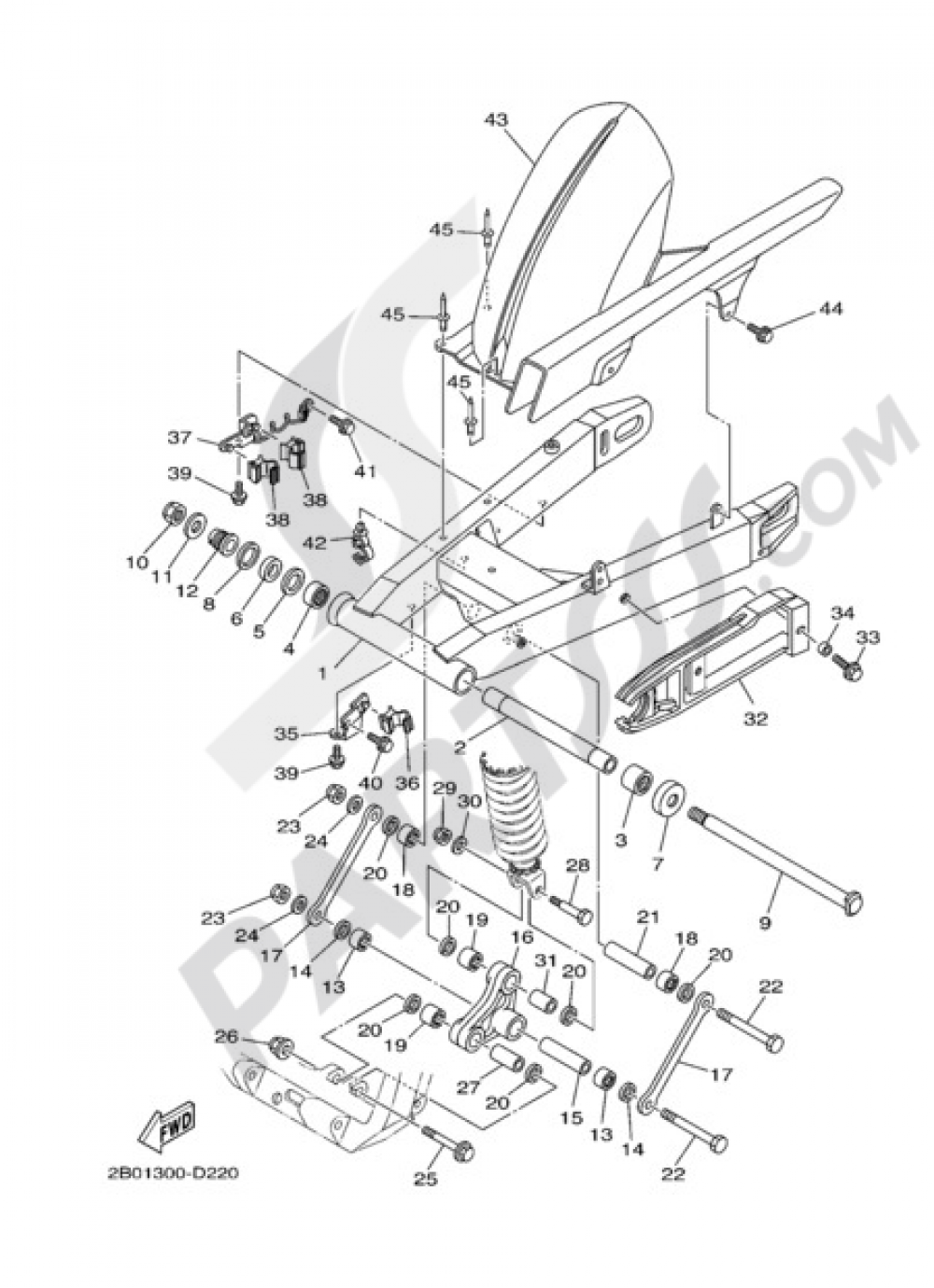 REAR ARM Yamaha TDM 900 ABS 2005